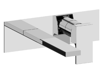 VITA DUE 35548A - Contemporary style 2 hole wall-mounted metal washbasin tap with flow limiter by Rubinetterie Frattini - view 2